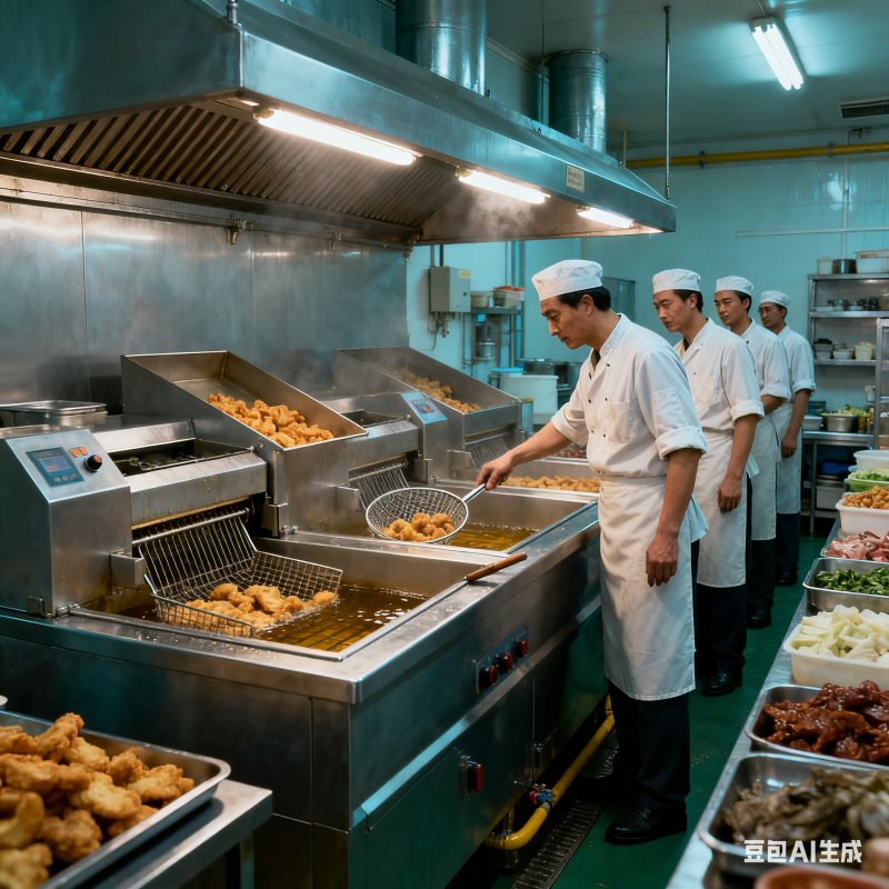 油炸机为啥选比人高的操作设计？(1)