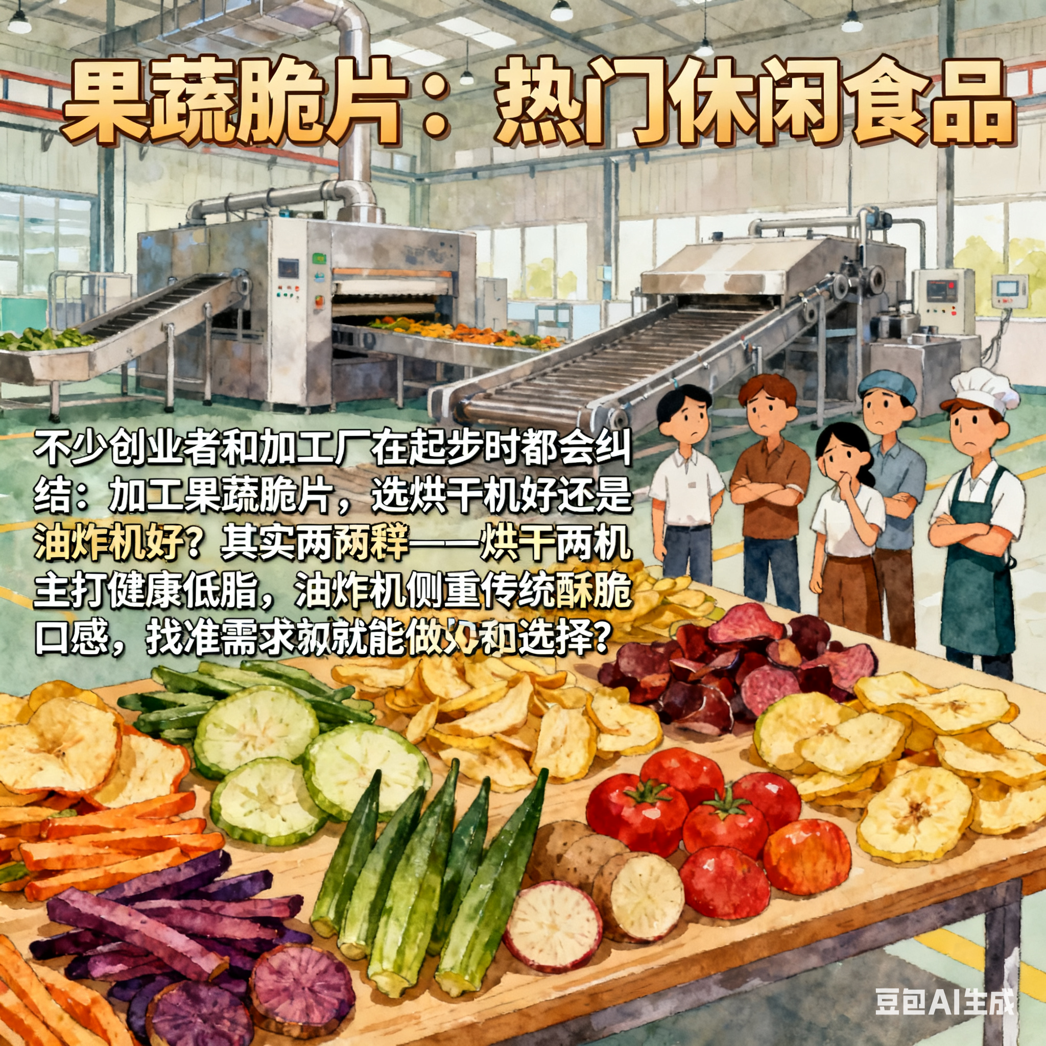 果蔬脆片加工，选烘干机还是油炸机？