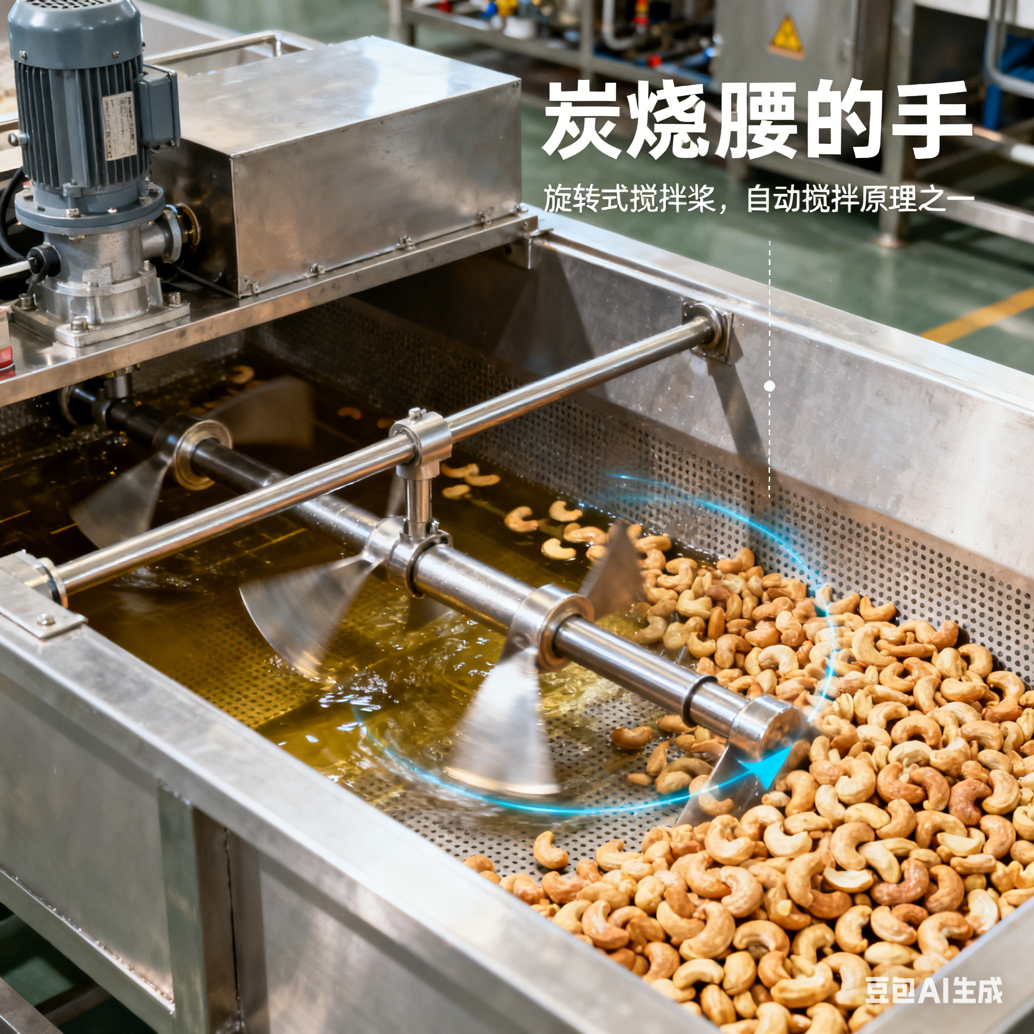 炭烧腰果油炸设备，能自动搅拌吗？(2)