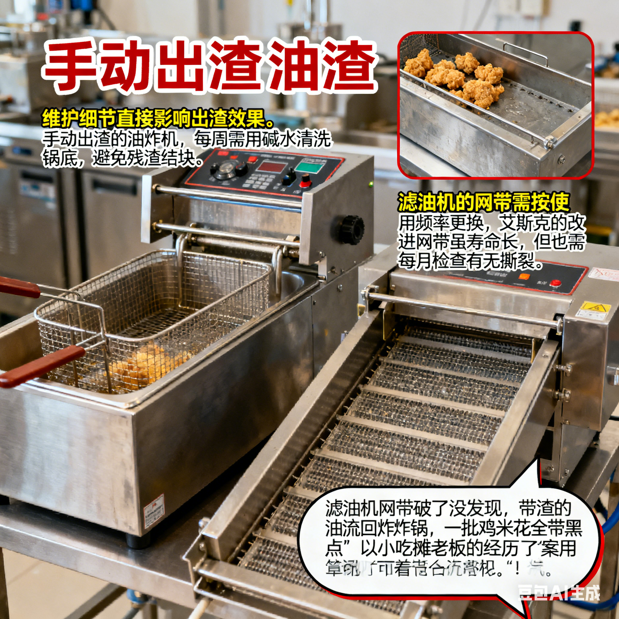油炸机出渣有门道？不同方式藏着啥讲究？(4)