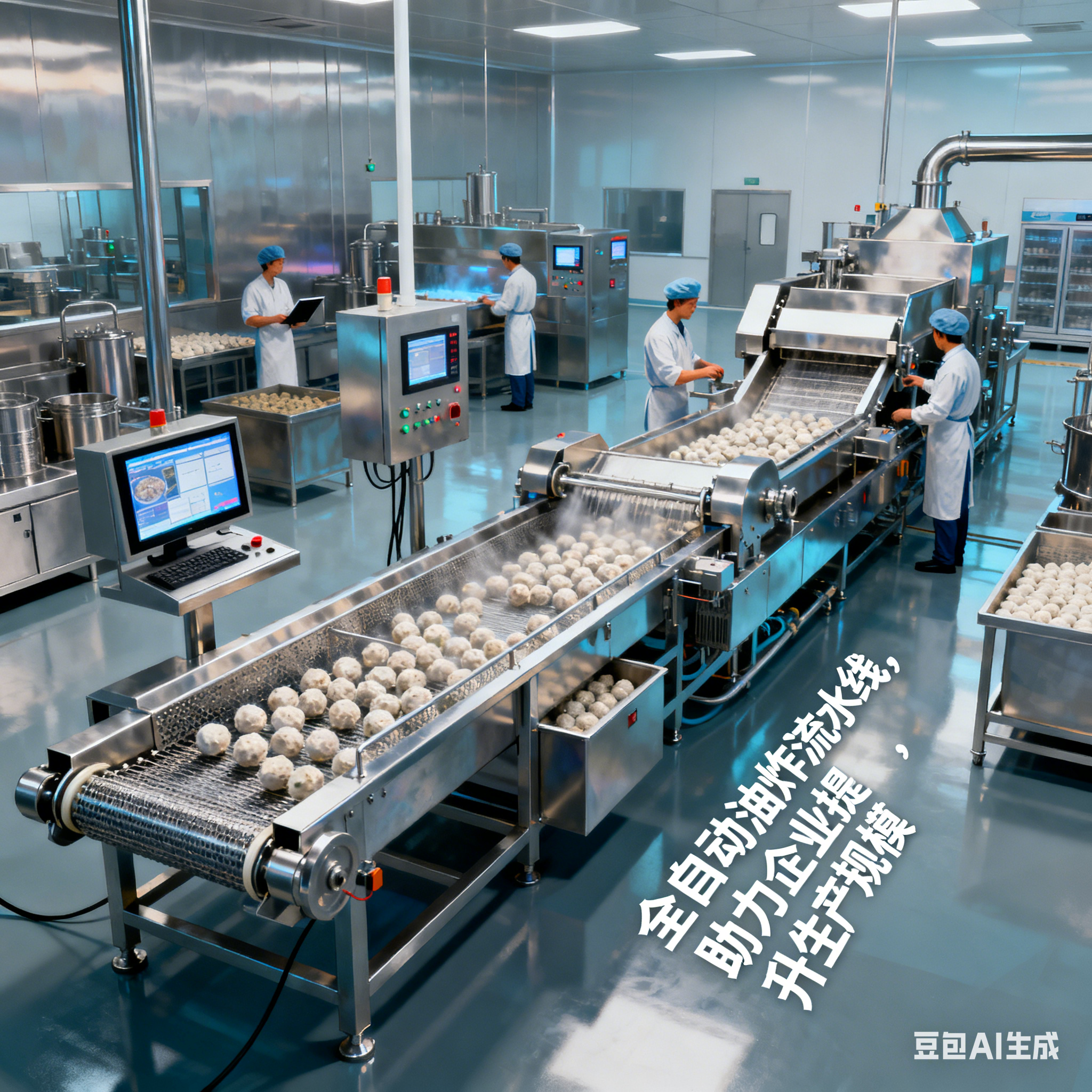 全自动火锅丸子油炸流水线 ，发货方式与电压功率如何选择(1)